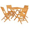 vidaXL Hagespisegruppe 5 deler heltre teak