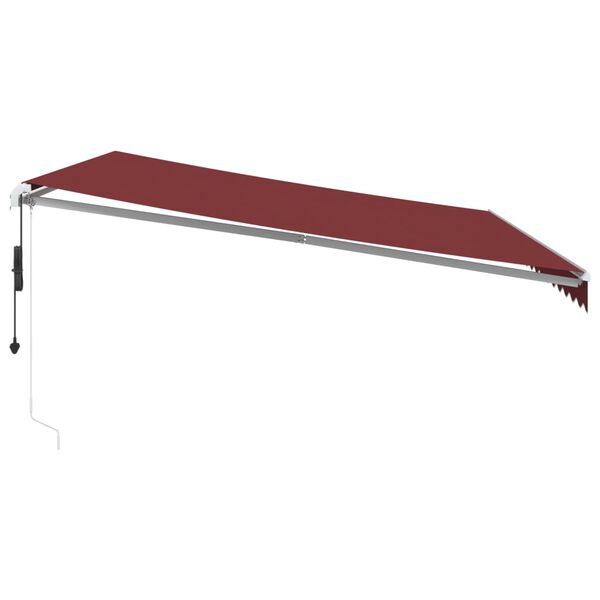 vidaXL Automatisk uttrekkbar markise med LED burgunder 450x350 cm