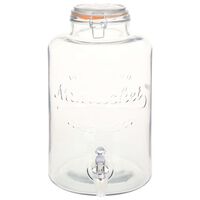 vidaXL Vanndispenser XXL med kran gjennomsiktig 8 L glass