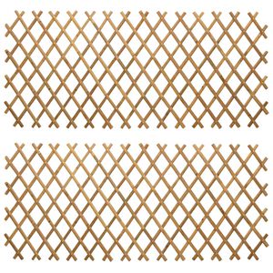 vidaXL Utvidbar spaljehekk 2 pcs Lys Brun 100 x 105 cm Bambus