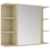 vidaXL Speilskap til baderom sonoma eik 80x20,5x64 cm konstruert tre