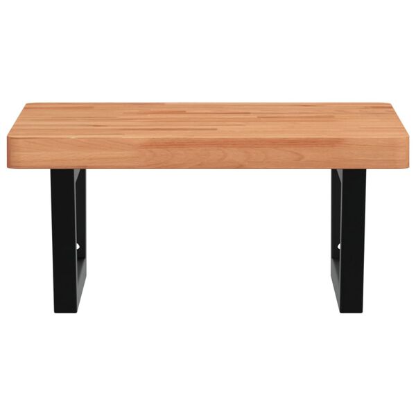 vidaXL Servanthylle veggmontert st&aring;l og heltre b&oslash;ketre