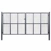 vidaXL Hageport av netting galvanisert st&aring;l 400x175 cm gr&aring;