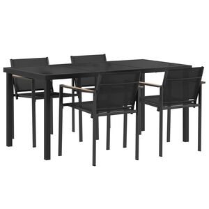 vidaXL Utem&oslash;belsett 5 pcs Svart og Anthracite Textilene