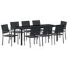 vidaXL Hage Spisegruppe 9 stk. Svart PE Rattan