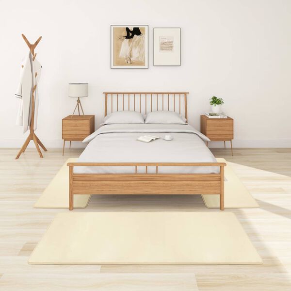 vidaXL Soveromstepper 3 stk tykk lugg kremhvit