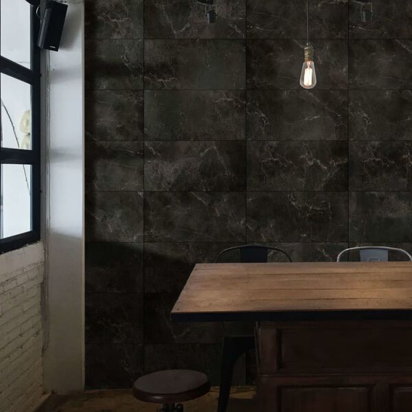 Grosfillex Veggbelegg flis Gx Wall+ 11 stk marmor 30x60 cm svart