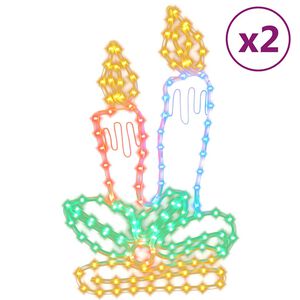 vidaXL Levende lys julefigurer med 144 LED 2 stk 70x42 cm
