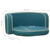 vidaXL Sammenleggbar hundesofa turkis 76x71x30 cm lin vaskbar pute