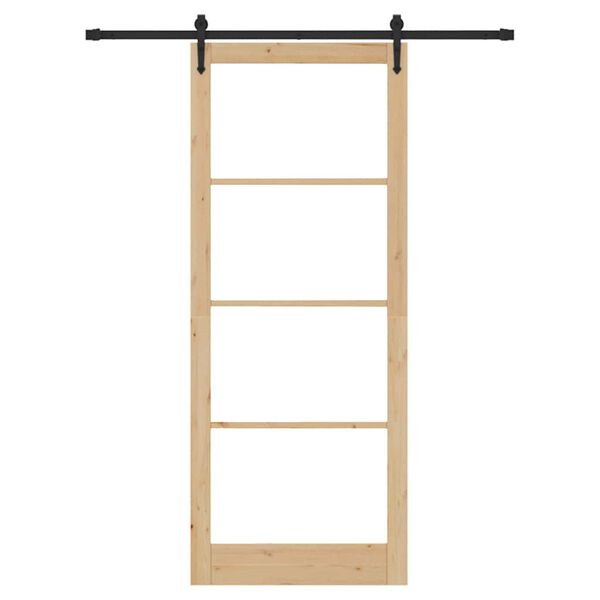 vidaXL Skyved&oslash;r Naturlig 83 x 232 cm Massivt furutre og glass