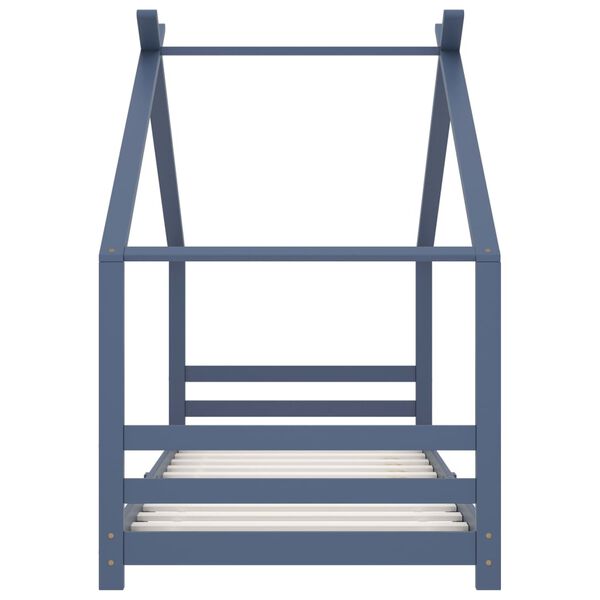 vidaXL Sengeramme for barn heltre furu grå 90x200 cm
