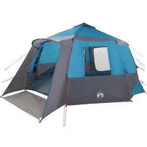 vidaXL Hytte telt for 12 personer Bl&aring; og gr&aring; 500 x 500 x 294 cm
