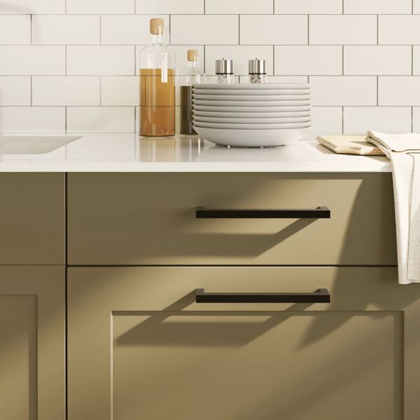 vidaXL Skaphåndtak 5 stk svart 192 mm rustfritt stål