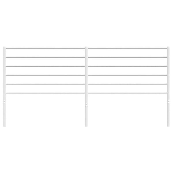 vidaXL Utskiftbar sengegavl i metall hvit 200 cm