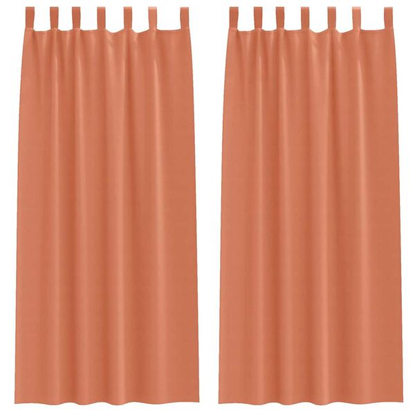 vidaXL M&oslash;rkleggende Gardiner med Ringer 2 pcs Terrakotta 245 x 140 cm