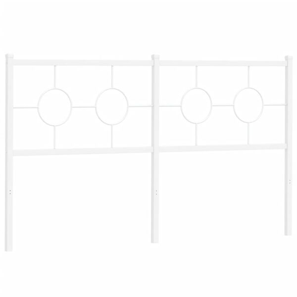 vidaXL Sengegavl i metall hvit 150 cm