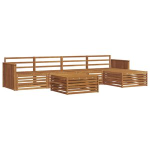 vidaXL Utend&oslash;rs sofa-sett 6 pcs Naturlig Solid akasietre
