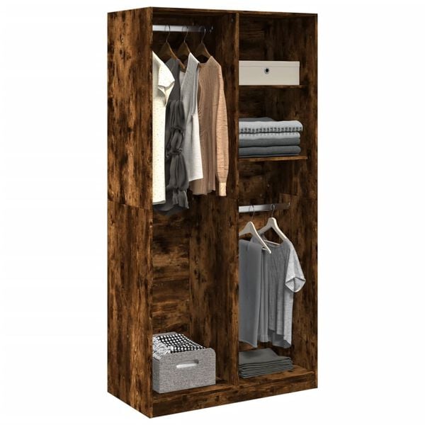 vidaXL Garderobe r&oslash;kt eik 100x50x200 cm konstruert tre