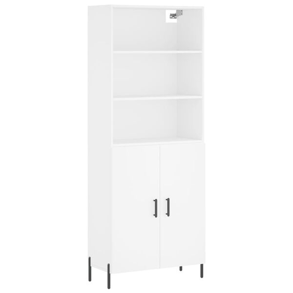vidaXL Highboard hvit 69,5x34x180 cm konstruert tre