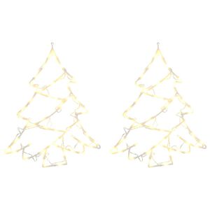 vidaXL Julelys juletre silhuett 2 stk 50 LED varm hvit