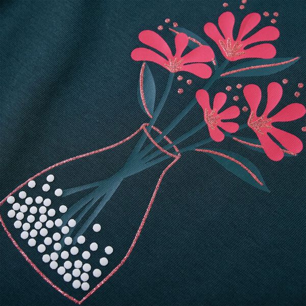 T-skjorte for barn med lange ermer mørkegrønn 92