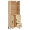 vidaXL Highboard sonoma eik 69,5x34x180 cm konstruert tre
