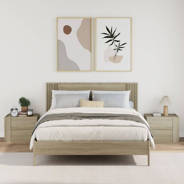 vidaXL Veggmonterte nattbord 2 stk sonoma eik 45x30x35 cm