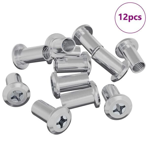 vidaXL L&aring;semutter 12 pcs Nikkel M6 x 25 mm St&aring;l