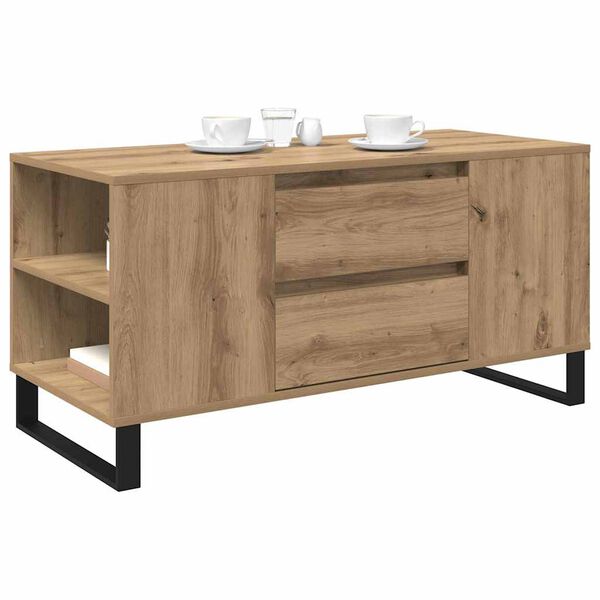 vidaXL Kaffebord Artisan Eik 102 x 44,5 x 50 cm Konstruert tre