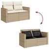 vidaXL Hagesofaer med puter 6 deler beige polyrotting akasie