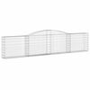 vidaXL Gabionkurver buede 15 stk 400x30x80/100 cm galvanisert jern