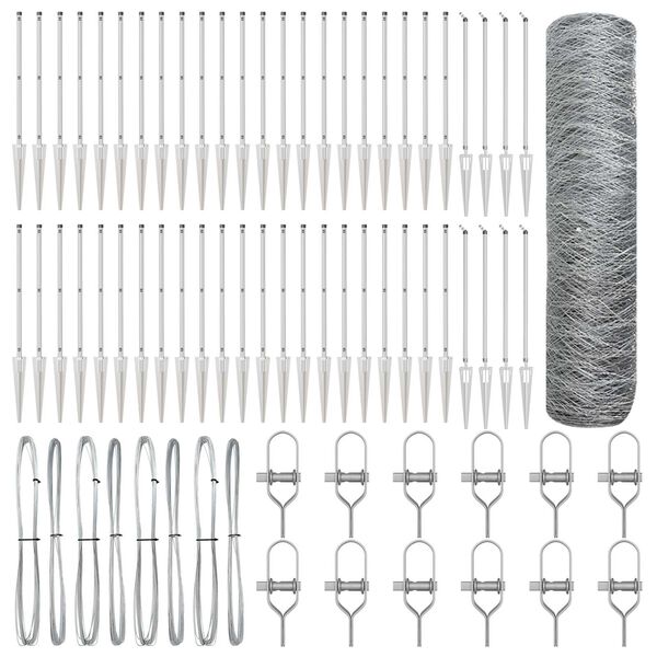 vidaXL Gjerdep&aring;le s&oslash;lv 100 x 0,8 m (50 mm mesh) St&aring;l