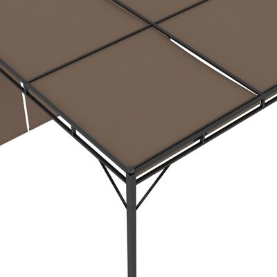 vidaXL Hagepaviljong med sidegardin 3x3x2,25 m gråbrun