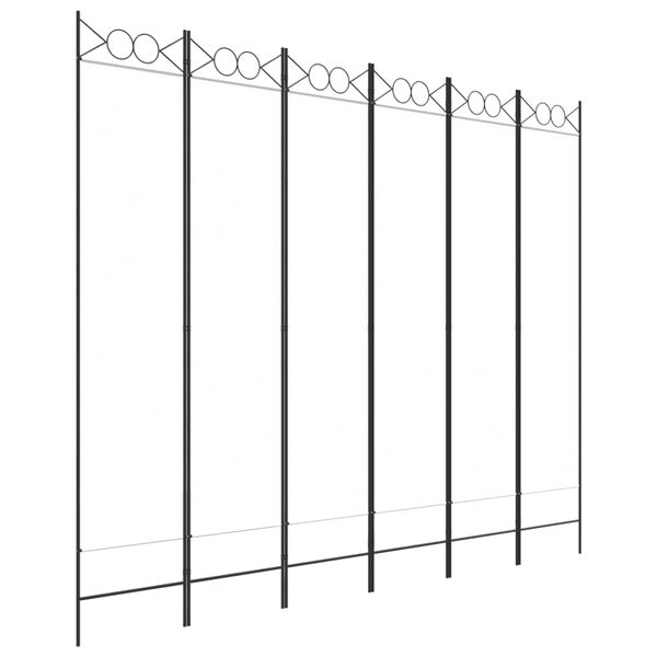 vidaXL Romdeler 6 paneler hvit 240x200 cm stoff