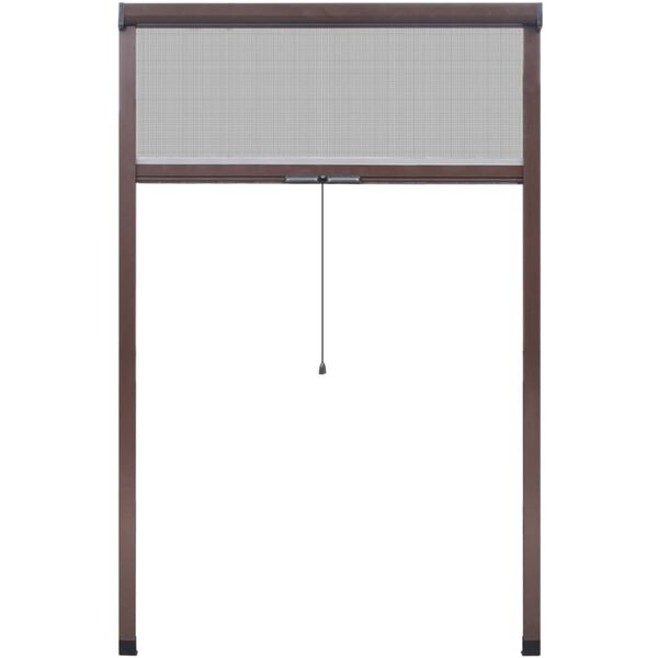 Rullende insektnetting for vinduer 120 x 170 cm brun