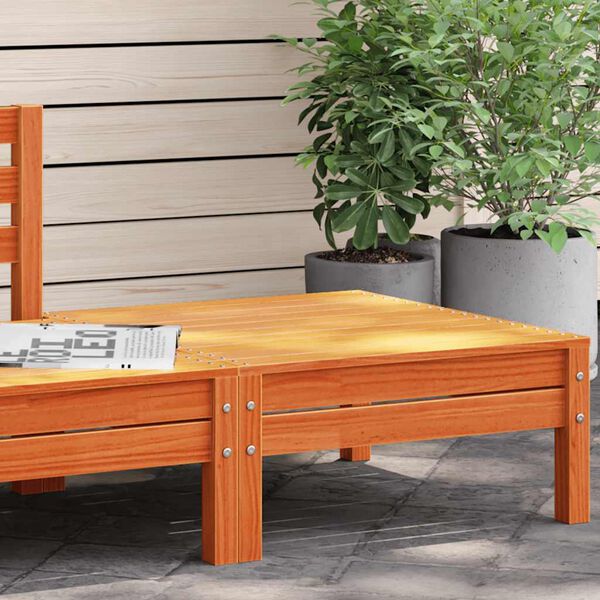 vidaXL Fotskammel til hage voksbrun heltre furu