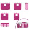 vidaXL Kiddos Loft Senge Ramme med Gardiner Hvit og Rosa 90 x 190 cm