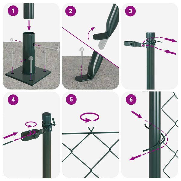 vidaXL Gjerdep&aring;le gr&oslash;nn 10 x 1,6 m (40 x 40 mm mesh) St&aring;l og PVC