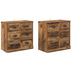 vidaXL Skap 2 pcs Gamle tre 70 x 35,5 x 67,5 cm Konstruert tre
