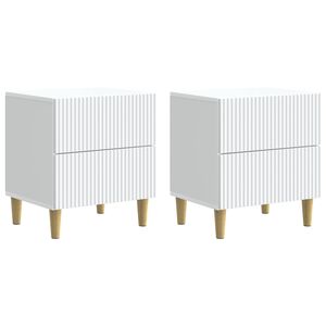vidaXL Nattbordskap 2 pcs Hvit 43 x 34,5 x 48 cm Konstruert tre
