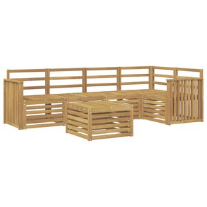 vidaXL Utend&oslash;rs sofa-sett 6 stk. Hvit Solid akasietre
