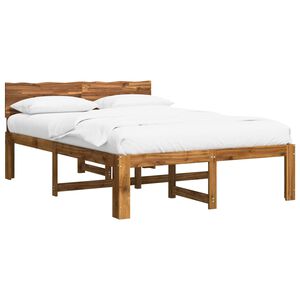 vidaXL Dobbel Sengramme med Hodegjerde ROSTOCK Naturlig 140 x 200 cm