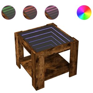 vidaXL Salongbord med LED r&oslash;kt eik 53x53x45 cm konstruert tre