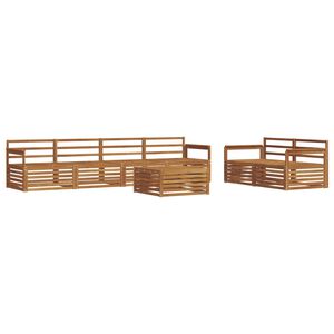 vidaXL Utend&oslash;rs sofa-sett 7 stk. Naturlig Solid akasietre