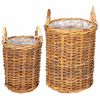 vidaXL Planterkurv med lagring GENDT 2 stk. Naturlig brun Kubu Rattan