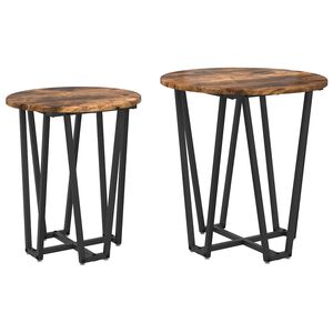 vidaXL Sidebordssett 2 stk. R&oslash;yk Eik og Svart 50 x 50 x 50,5 cm
