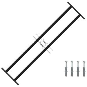 vidaXL Vindu Gitter Svart 115 x 30 cm Pulverlakkert st&aring;l