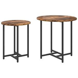 vidaXL Sidebordssett 2 pcs R&oslash;yk Eik og Svart