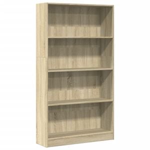 vidaXL Bokhylle sonoma eik 80x24x143 cm konstruert tre