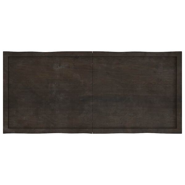 vidaXL Bordplate m&oslash;rkebrun 140x60x(2-4)cm behandlet heltre naturlig